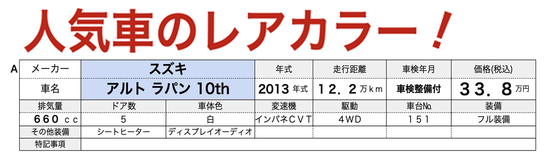 中古軽自動車が安いあすなろオートガーデンのおすすめ車